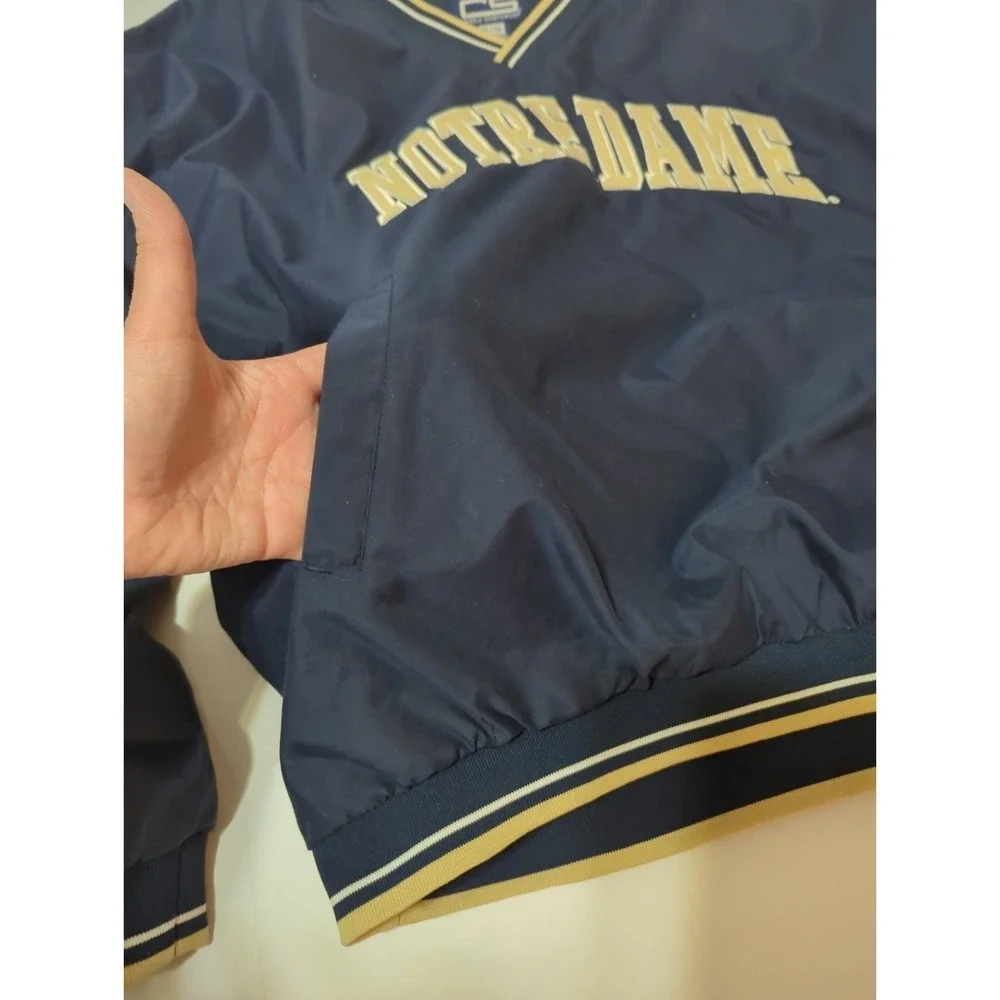 Vtg 90s Crable Sportswear Notre Dame Fighting Irish lined Pullover Jacket Men XL